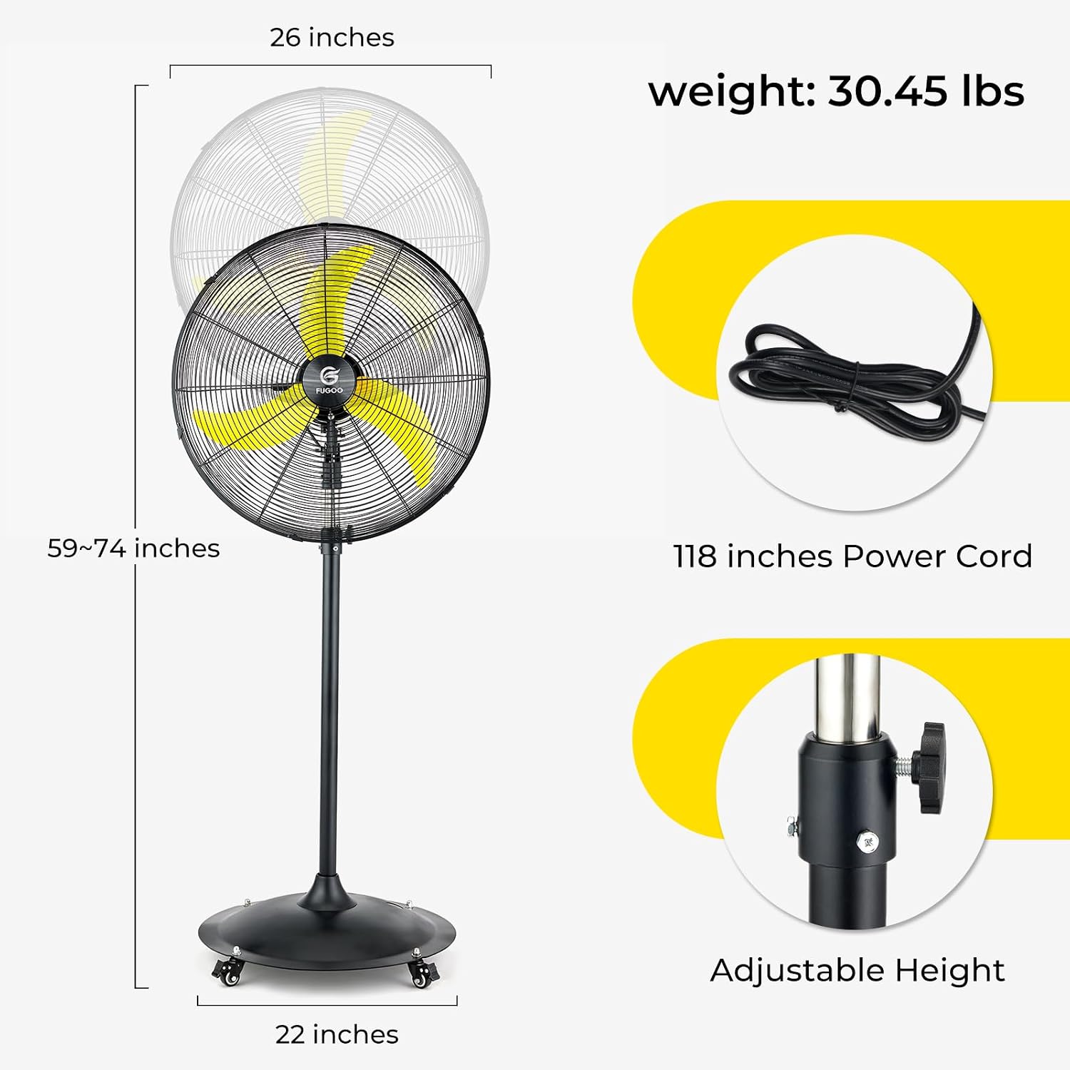 24'' Outdoor Oscillating Pedes - Brushless Motor review and price